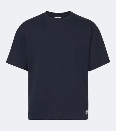 Saint Laurent Cotton-blend T-shirt In Blue