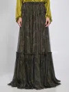 Saint Laurent Paisley Sheer Ruffled Maxi Skirt