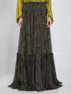 Saint Laurent Paisley Sheer Ruffled Maxi Skirt