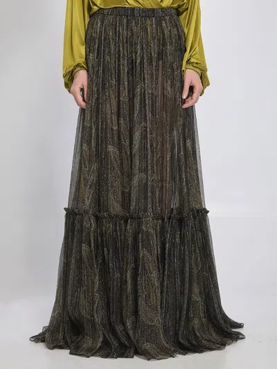 SAINT LAURENT SAINT LAURENT COUNTRY-STYLE TIERED SKIRT