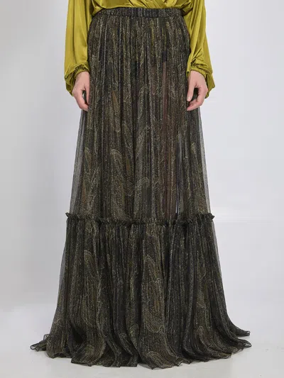 SAINT LAURENT COUNTRY-STYLE TIERED SKIRT