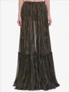 Saint Laurent Paisley Sheer Ruffled Maxi Skirt