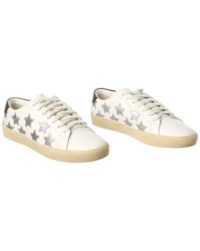 Saint Laurent Court Classic California Metallic Leather Sneaker (authentic  ) In White