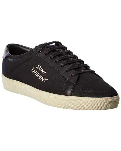 Saint Laurent Court Classic Canvas Sneakers In Black