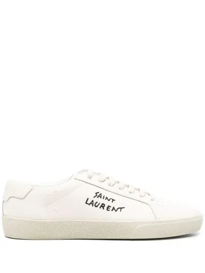 Saint Laurent Court Classic Canvas Sneakers In Green