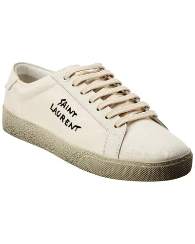 Saint Laurent Court Classic Sl/06 Canvas & Leather Sneaker In Neutral