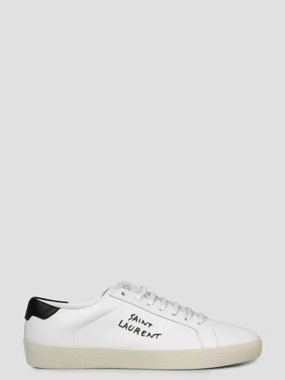 Saint Laurent Court Classic Sl/06 Embroidered Trainers In White