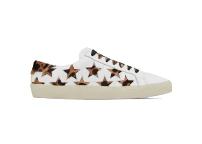 Pre-owned Saint Laurent Court Classic Sl/06 Leopard California (women's) Sneakers In White