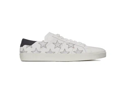 Pre-owned Saint Laurent Court Classic Sl/06 Metallic California (women's) Sneakers In White