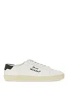 Saint Laurent Low-top Sneakers With Round Toe And Contrast Heel In White