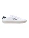Saint Laurent Court Classic Sl/06 White Leather Sneakers With Black Heel Tab In White