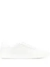 Saint Laurent Low-top Leather Sneakers Round Toe
