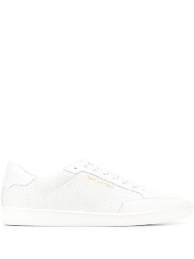 Saint Laurent `court Classic Sl/10` Embroidered Low-top Sneakers In White