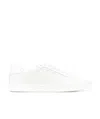 Saint Laurent Low-top Leather Sneakers Round Toe In White