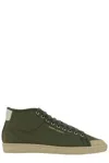 Saint Laurent High-top Sneakers With Embossed Back Tab In Verde
