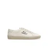 Saint Laurent Canvas Low-top Sneakers With Textured Toe Cap In White