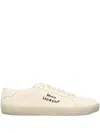 Saint Laurent Court Logo-embroidered Sneakers In Neutral