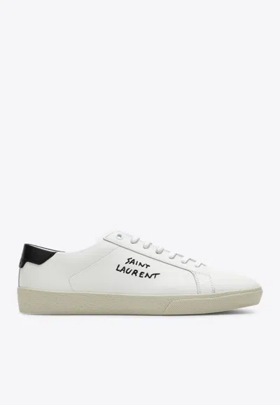 SAINT LAURENT COURT SL/06 LEATHER LOW-TOP SNEAKERS