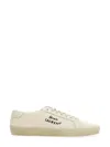 Saint Laurent Women Court Classic Logo Sneakers In White