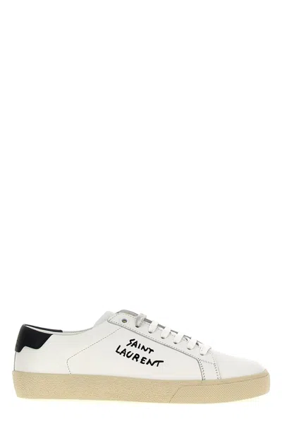 Saint Laurent Leather Court Classic Low-top Sneakers In White