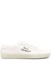 Saint Laurent Canvas Low-top Sneakers With Textured Toe Cap In White