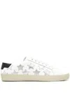 Saint Laurent Signature California Stars Sneakers Flat Heel Leather Up In White