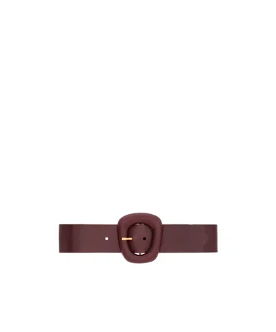 Saint Laurent Cover Buckle Belt In Prune