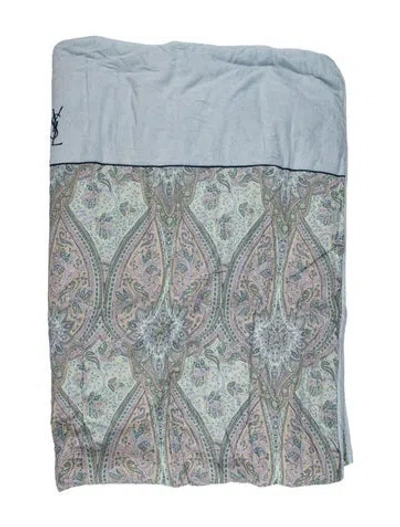 Pre-owned Saint Laurent Coverlet Blanket In Blue