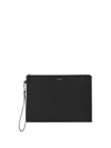 Saint Laurent Tablet Holder In Grain De Poudre In Black