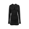 Saint Laurent Black Mini Dress With Cowl Back In Viscose In Black