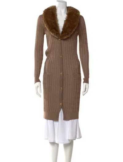 Pre-owned Saint Laurent Cowl Neck Sweater In Brown