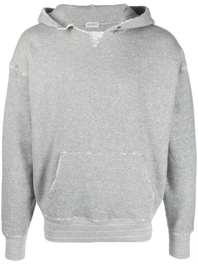 Saint Laurent Cozy Cotton Hoodie In Gray For Men