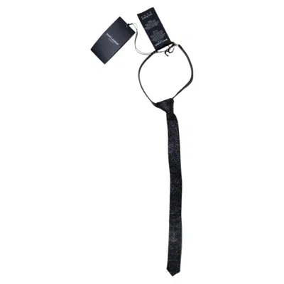 Pre-owned Saint Laurent , Crackled Leather Tie Chocker In Black