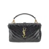 Saint Laurent Craquelé Leather Mini 'college' Bag In Black