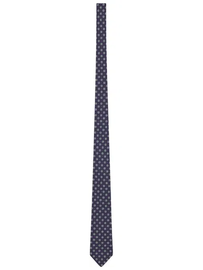 Saint Laurent Cravatta In Jacquard Di Seta In Multi