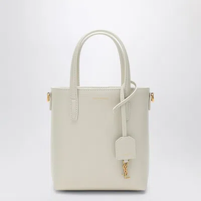 Saint Laurent Cream Coloured Leather Mini Shopping Bag In Box In Yellow