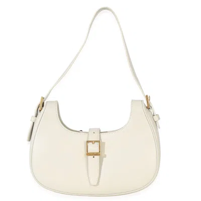 Pre-owned Saint Laurent Cream Smooth Calfskin Le Fermoir Hobo
