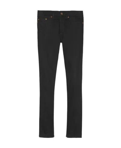Saint Laurent Creased Skinny Jeans In White