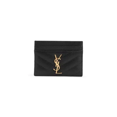 Saint Laurent Credit Card Case Black In Multi