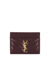 Saint Laurent Credit Card Case In Burgundy