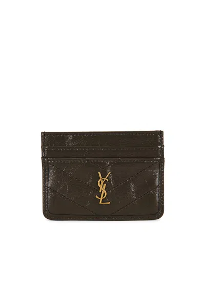 Saint Laurent Credit Card Case In Light Musk