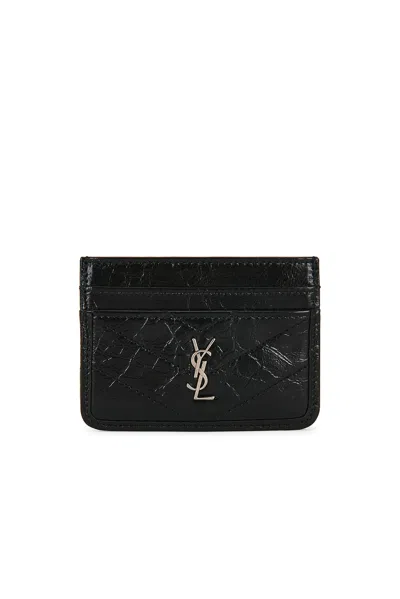 Saint Laurent Credit Card Case In Nero