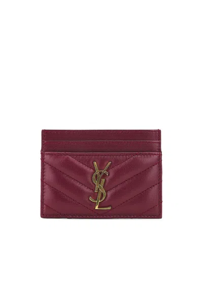 Saint Laurent Credit Card Case In Rouge Merlot
