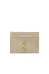 Saint Laurent Credit Card Case In Soft Sage
