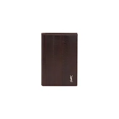 Pre-owned Saint Laurent Credit Card Wallet 'scotch Brown' | Men's Size Onesize