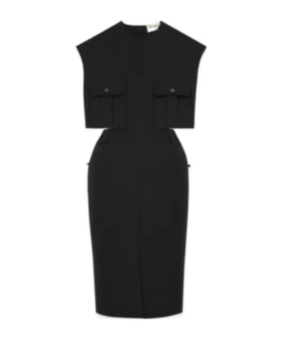 Saint Laurent Crepe De Chine In Black