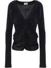 Saint Laurent Crepe De Chine Blouse In Black