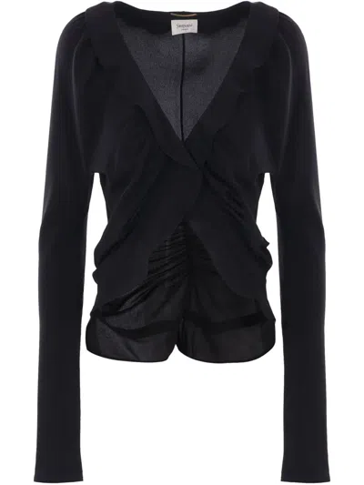 Saint Laurent Crepe De Chine Blouse In Black