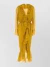 Saint Laurent Abito In Crepe Giallo  Donna