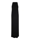 Saint Laurent Back-tie Satin Crepe Dress In Black